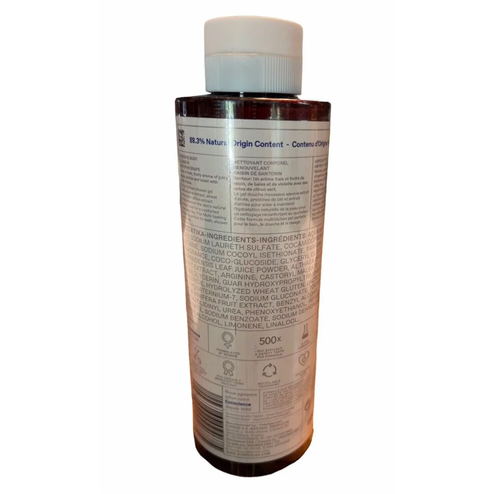 Korres Renewing Body Cleanser Santorini Grape Full Size 8.45oz New